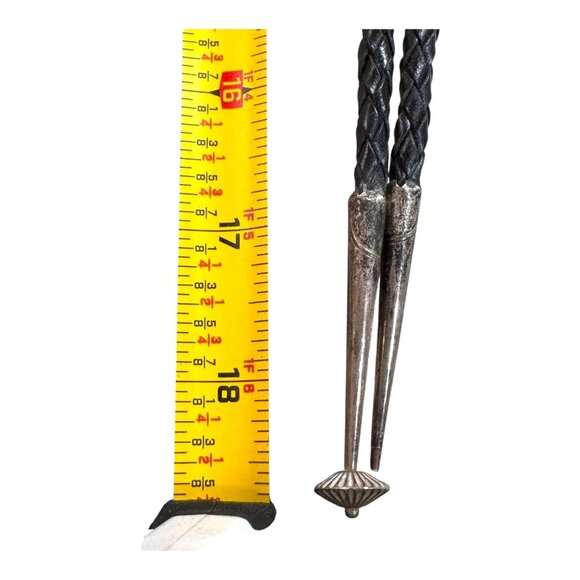 Vtg Stan Hill Jr Iriquois Carved Eagle Head Bolo Tie Signed Black Leather READ - Picture 5 of 7